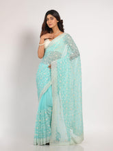 Kavvya Sky Blue Soft & Lightweight Fancy Shimmer Chiffon Saree - KAVVYA